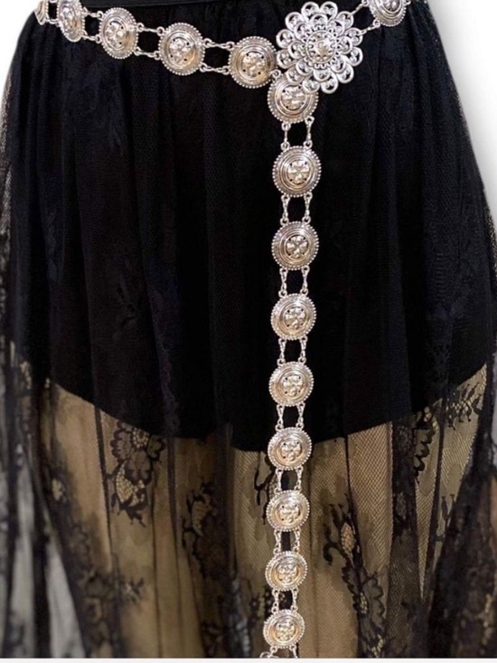 Accessories - Silver Floral Medallions Tassel Concho Belt  NWT
